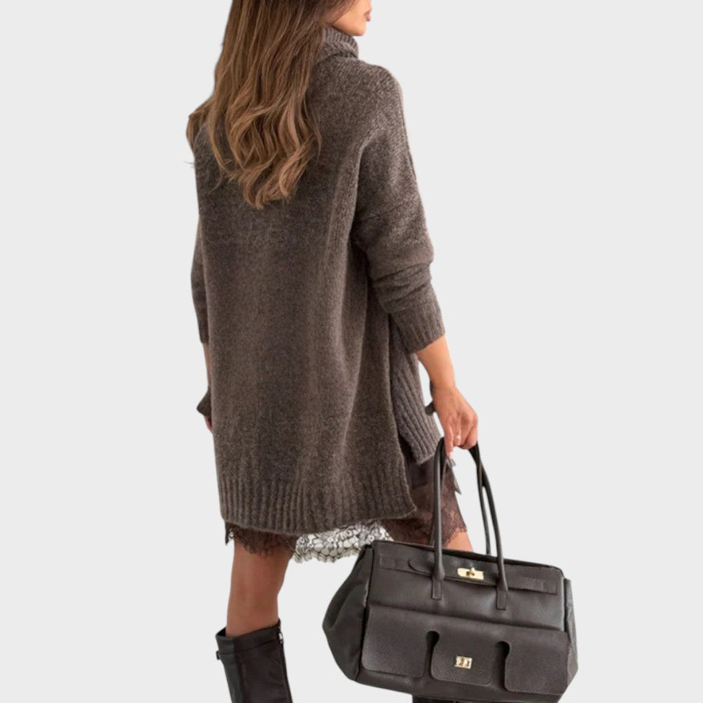 Bonnie – Conjunto completo de vestido oversize de punto y encaje