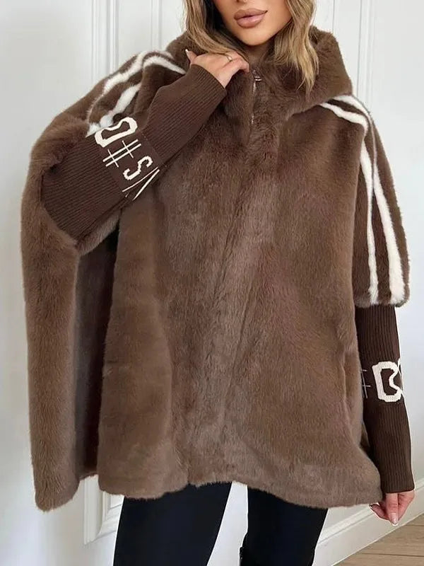 Aaliyah – Abrigo oversize de piel sintética con capucha
