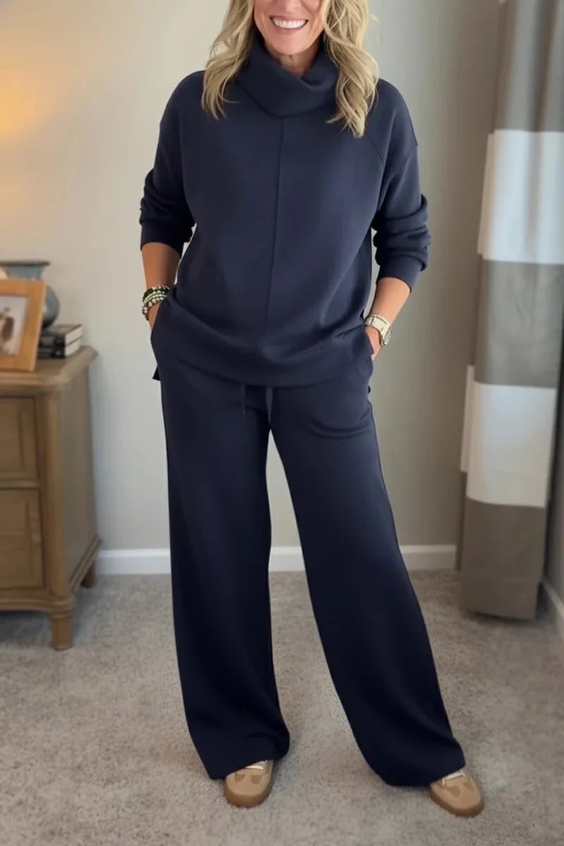 Quinn – Conjunto casual de dos piezas con cuello alto
