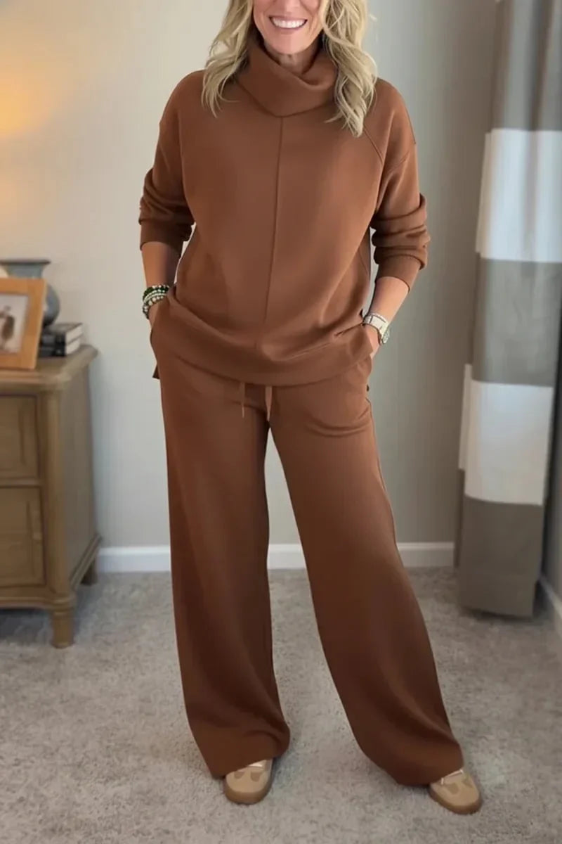 Quinn – Conjunto casual de dos piezas con cuello alto