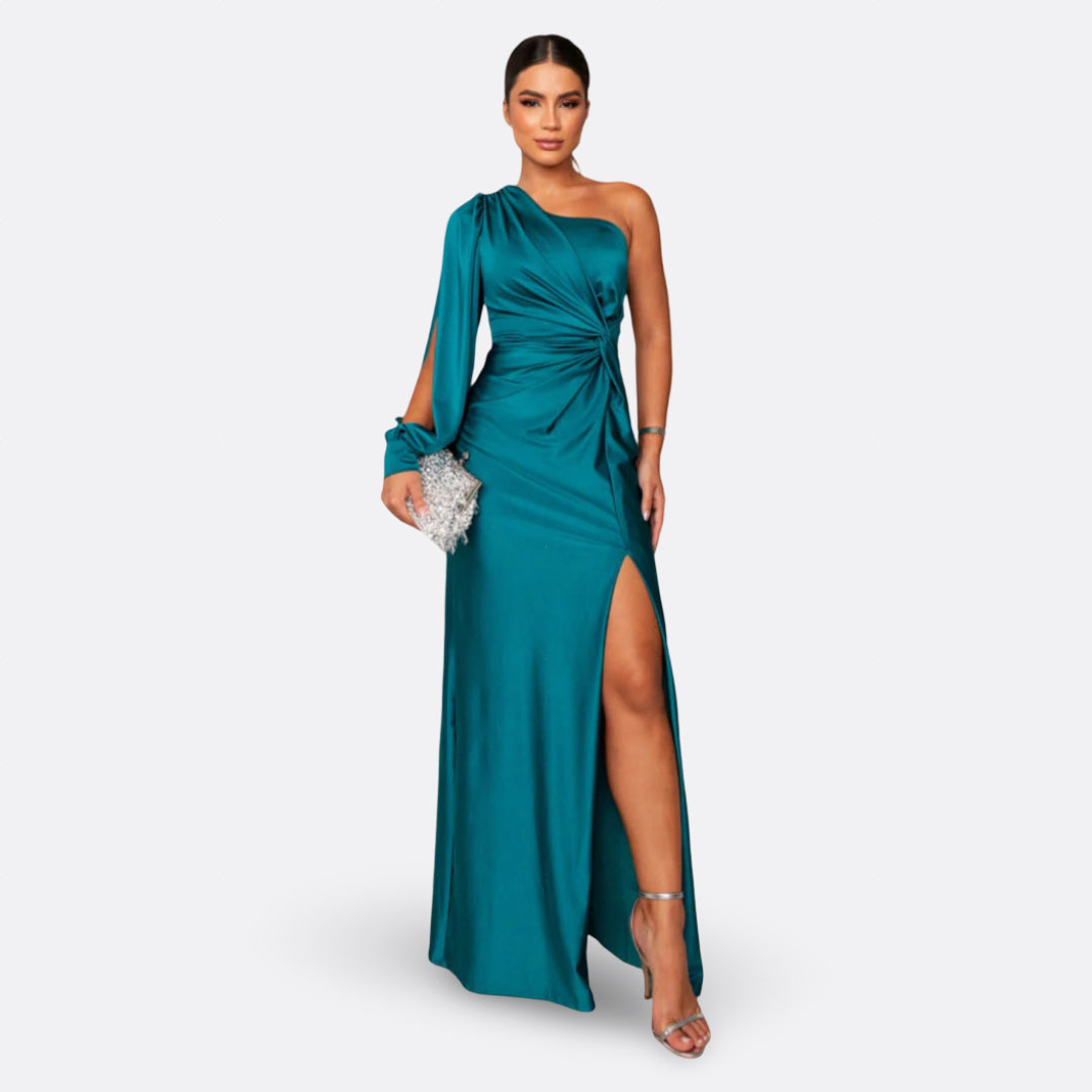 Luna | Vestido maxi elegante con diseño asimétrico