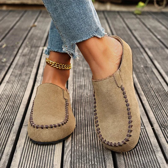 Darcie – Zapatillas ortopédicas vintage de cuero
