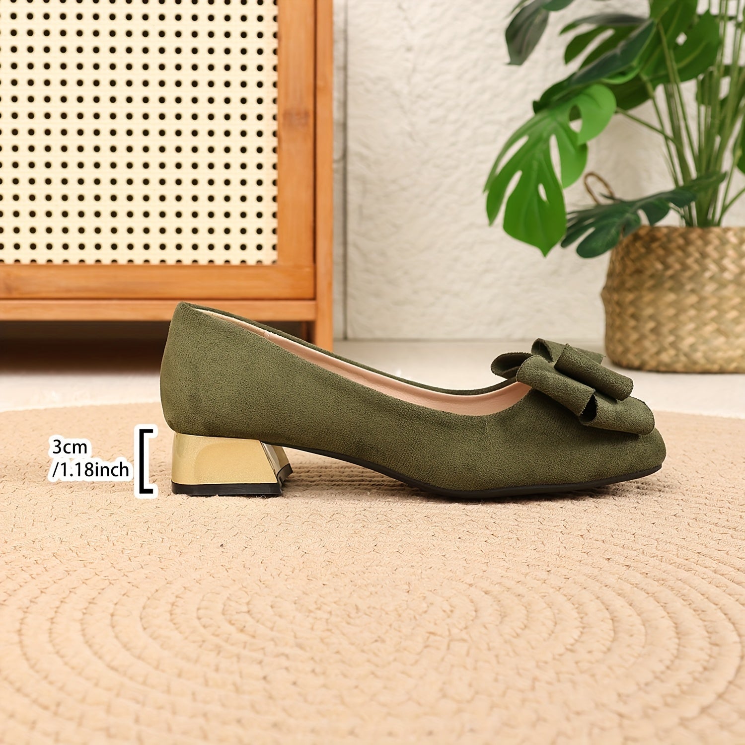 Amara – Zapato de tacón bloque con lazo