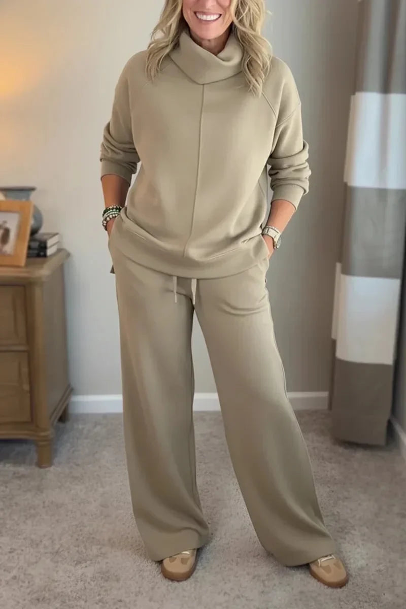 Quinn – Conjunto casual de dos piezas con cuello alto