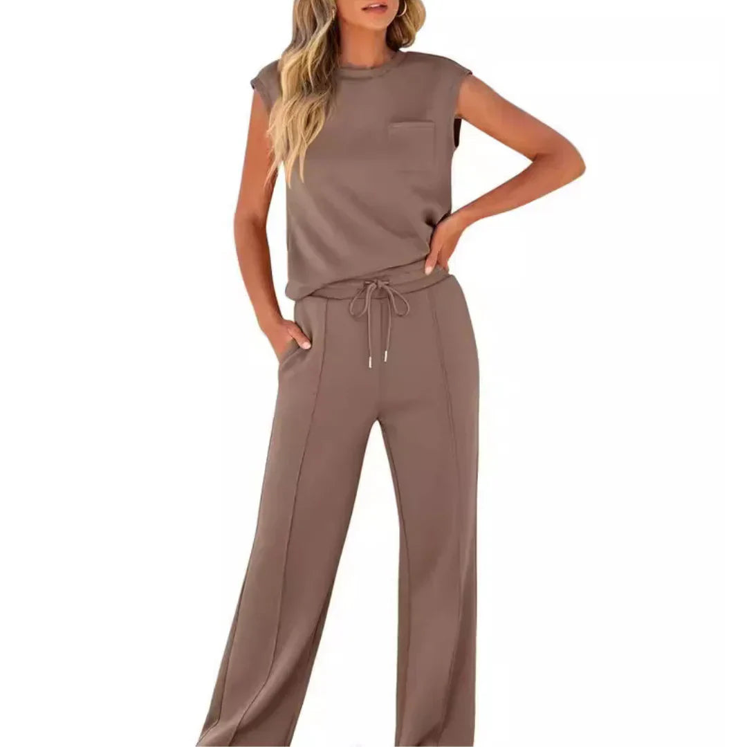 Senara - Conjunto casual de verano suave y cómodo para relajarse