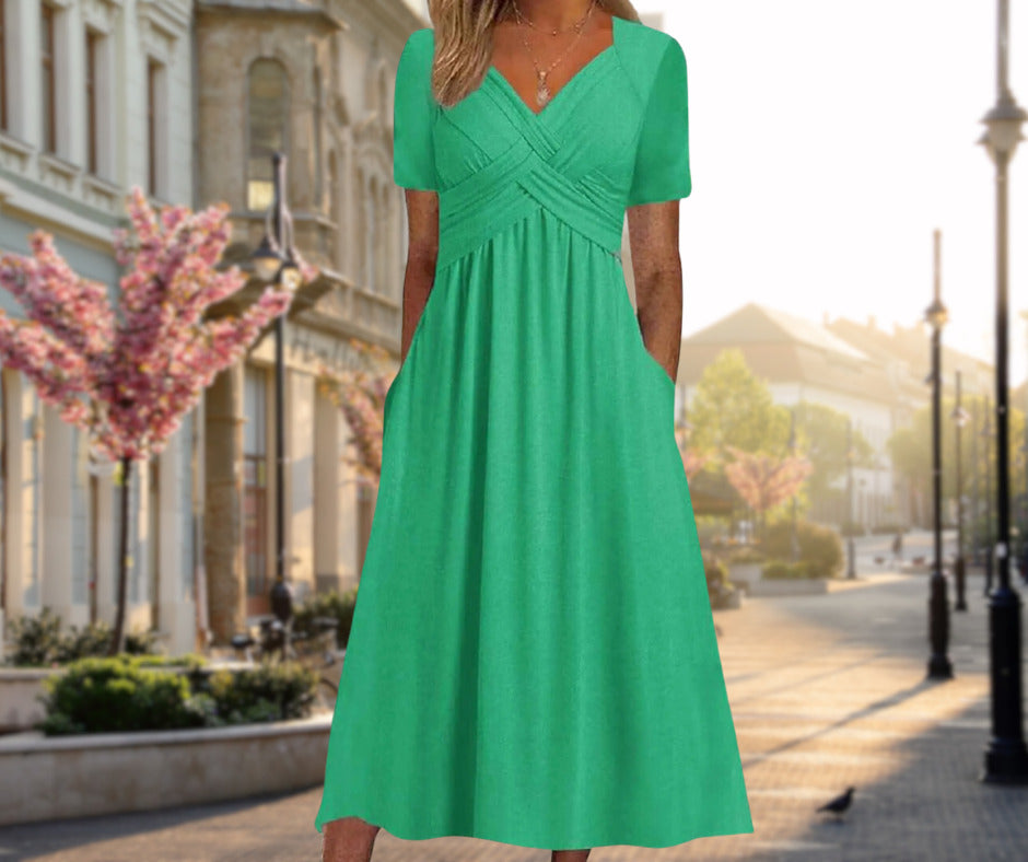 Leyla | Vestido midi elegante con efecto favorecedor
