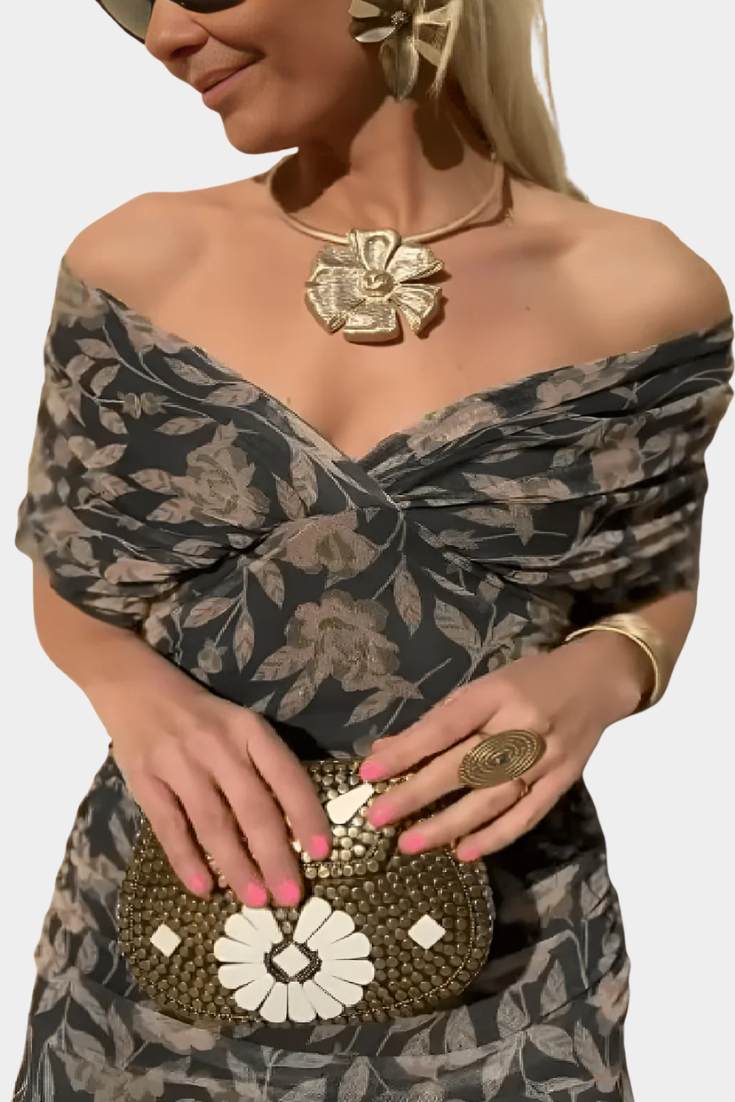 Eloria – Vestido plisado con estampado floral