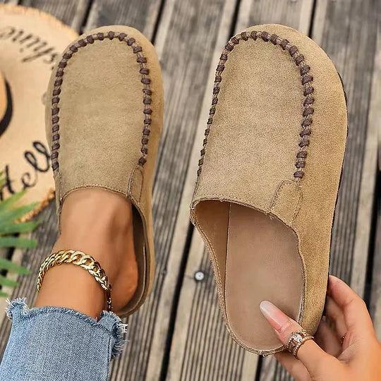 Darcie – Zapatillas ortopédicas vintage de cuero