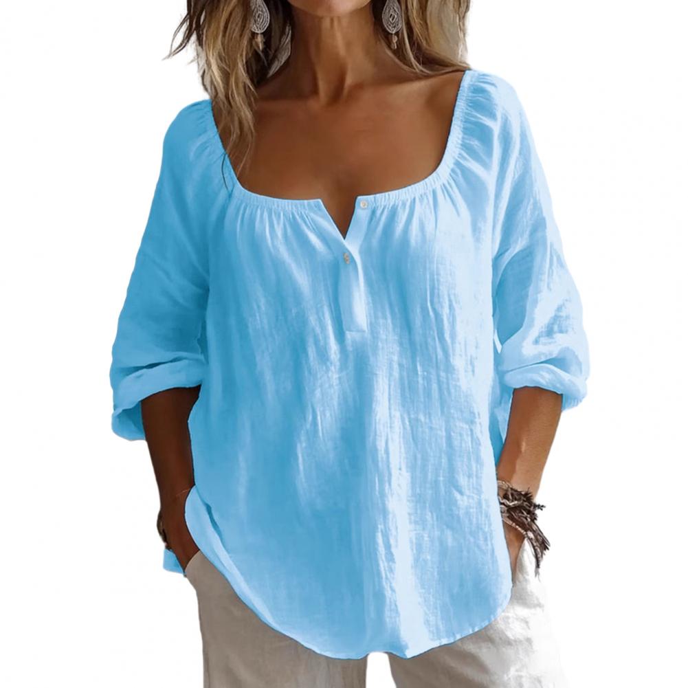 Elena – Blusa con escote cuadrado