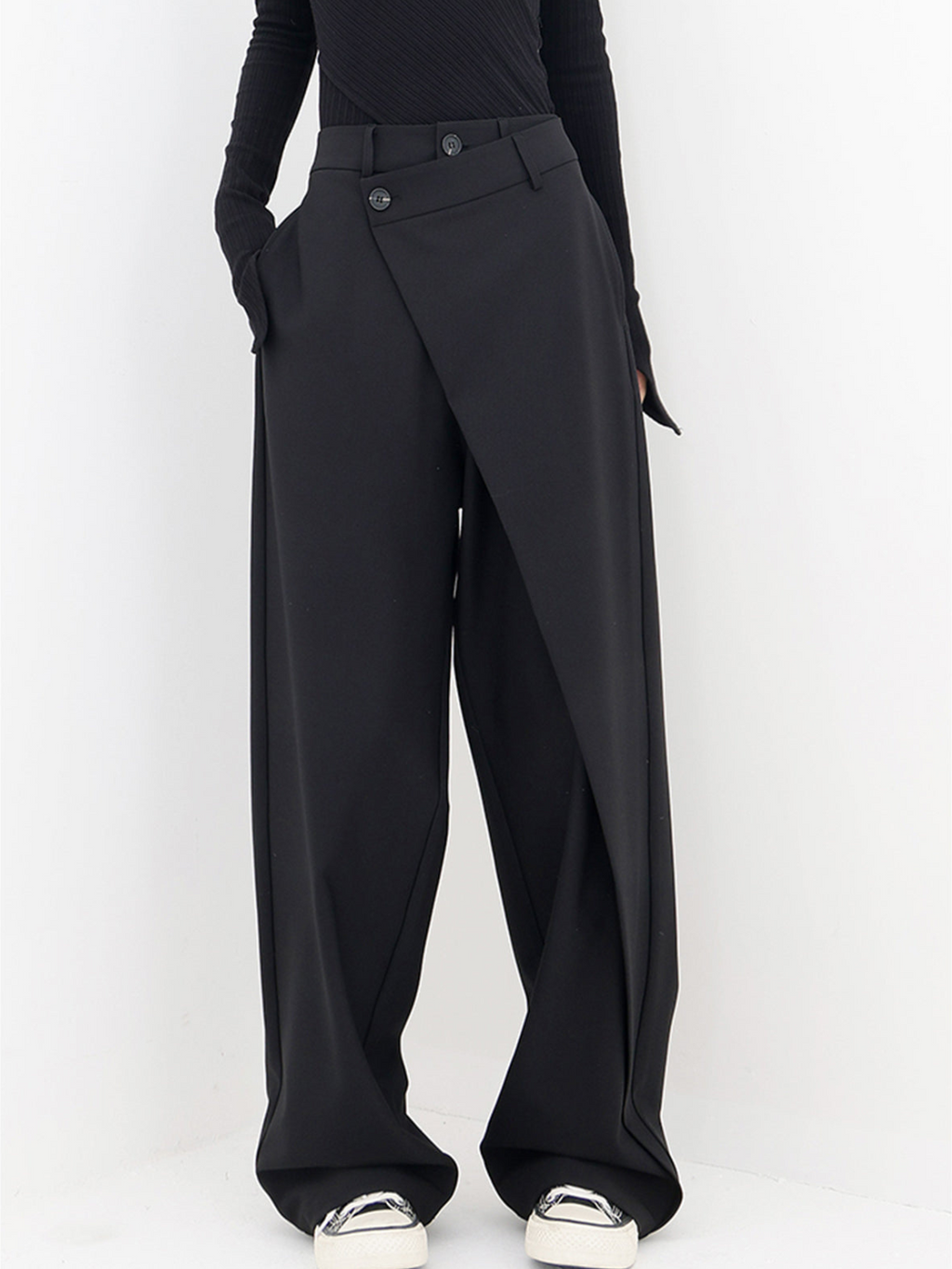 Avery - Pantalones de pierna ancha asimétricos
