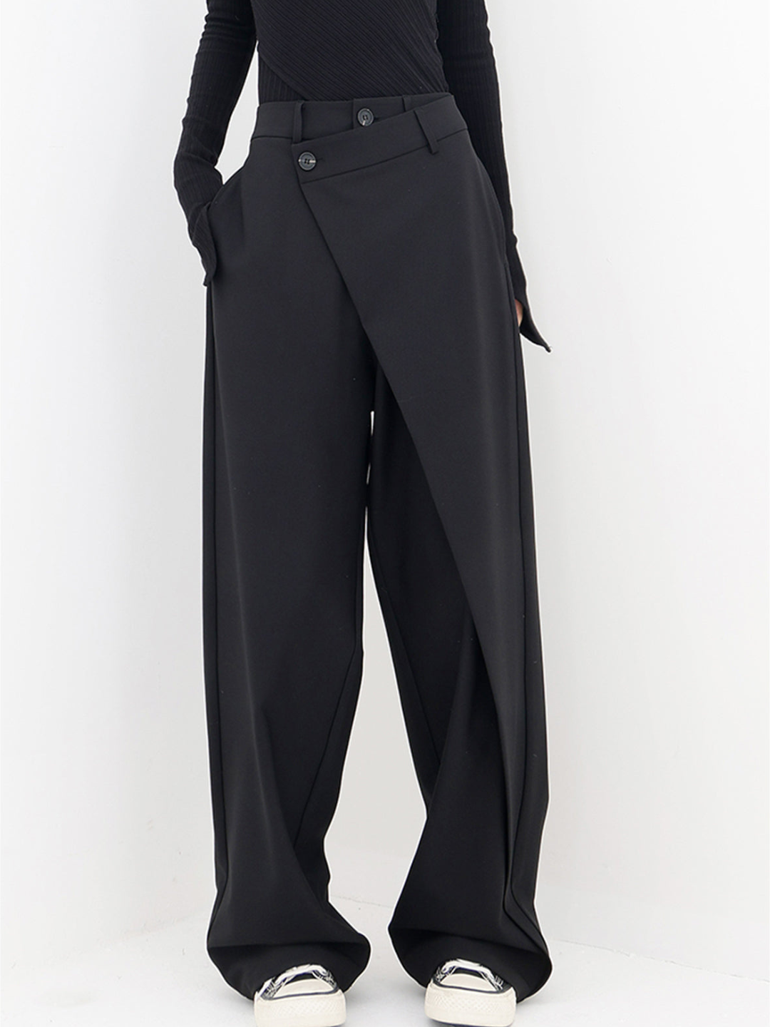 Avery - Pantalones de pierna ancha asimétricos