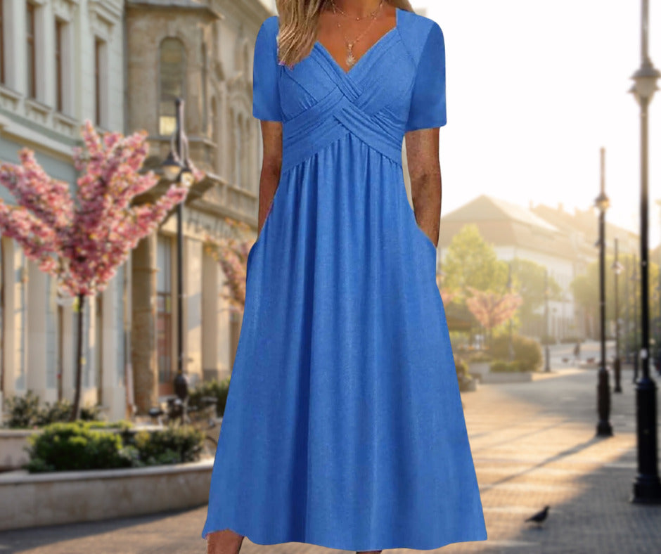 Leyla | Vestido midi elegante con efecto favorecedor