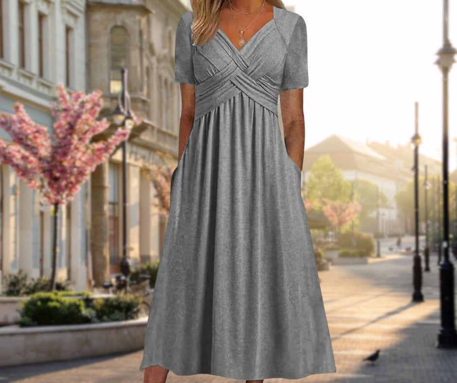 Leyla | Vestido midi elegante con efecto favorecedor