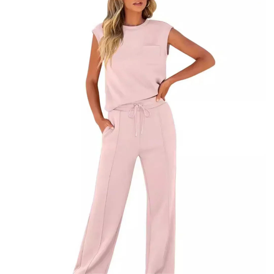 Senara - Conjunto casual de verano suave y cómodo para relajarse