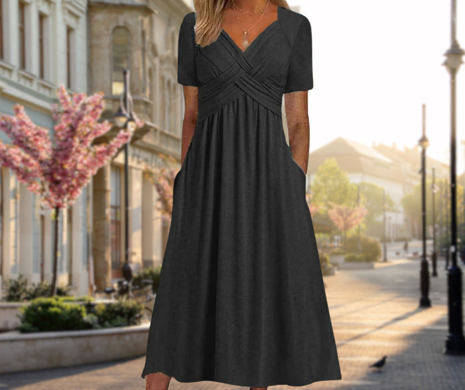 Leyla | Vestido midi elegante con efecto favorecedor
