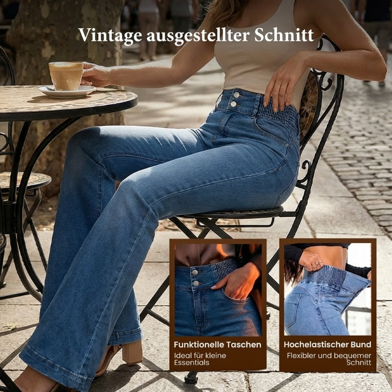 Aria - Jeans de campana elásticos de cintura alta