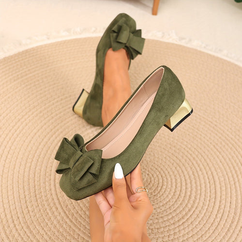 Amara – Zapato de tacón bloque con lazo