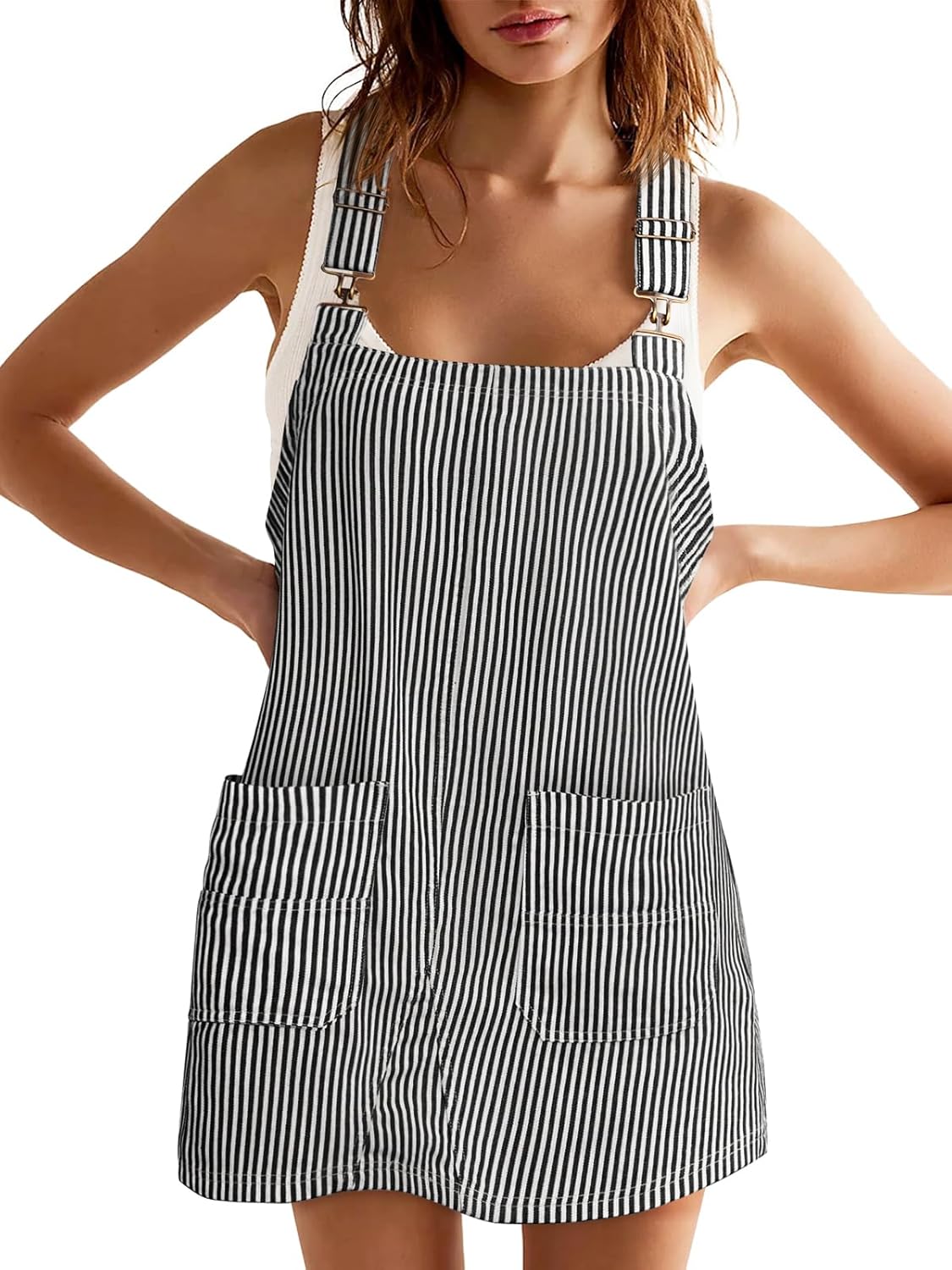 Amelia – Vestido tipo peto a rayas