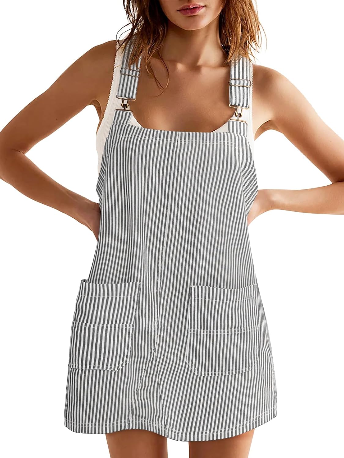 Amelia – Vestido tipo peto a rayas