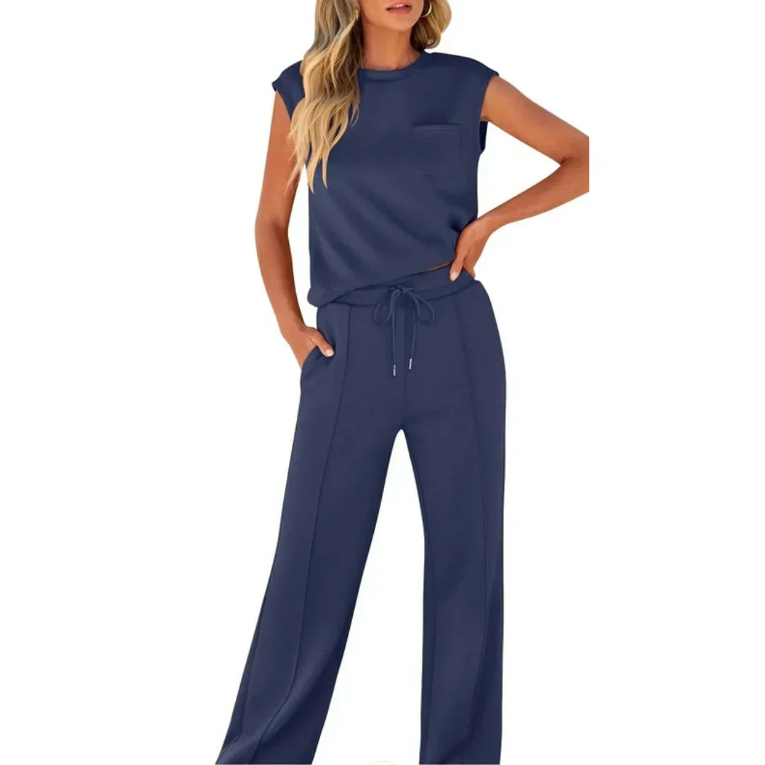 Senara - Conjunto casual de verano suave y cómodo para relajarse