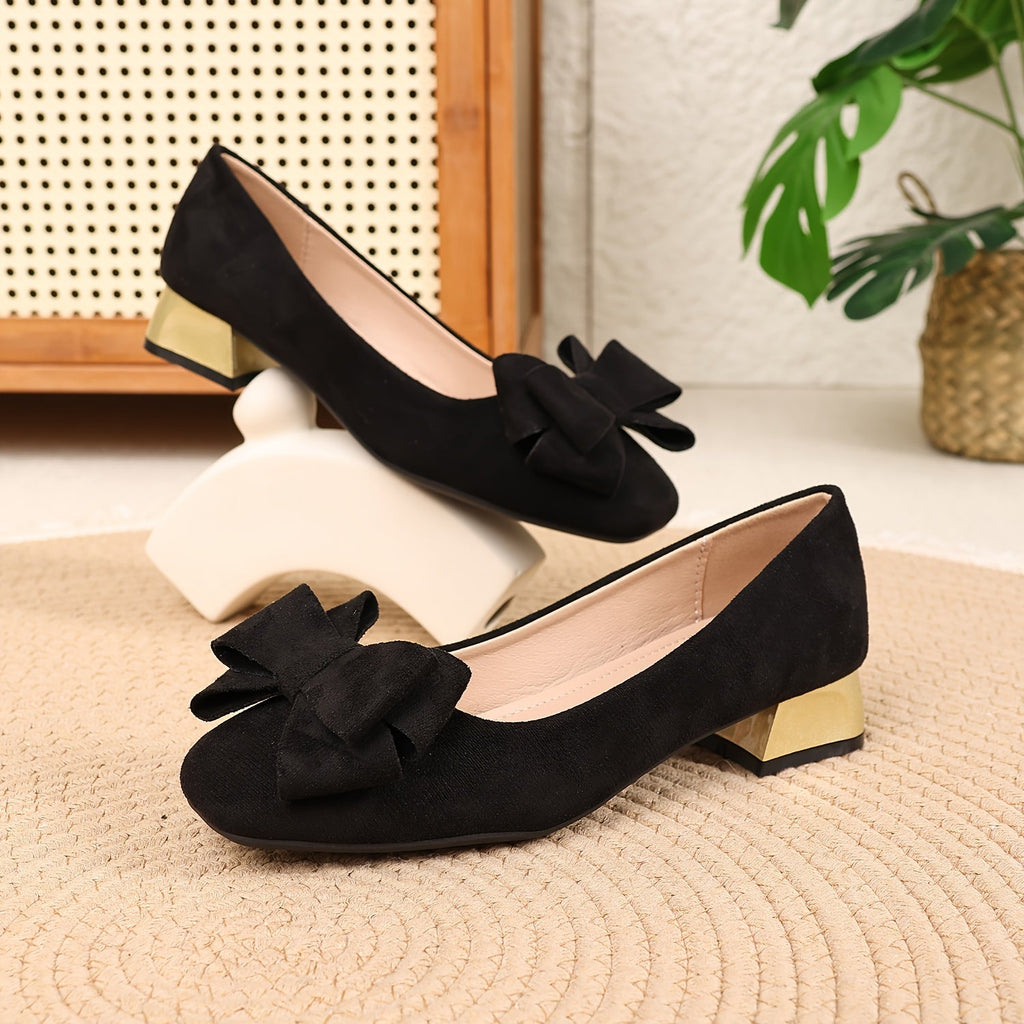 Amara – Zapato de tacón bloque con lazo
