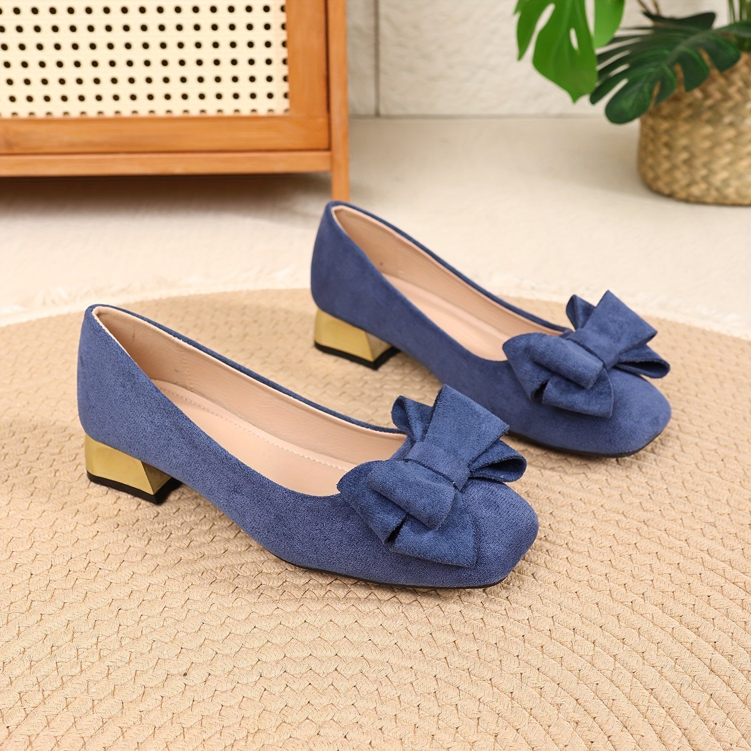 Amara – Zapato de tacón bloque con lazo