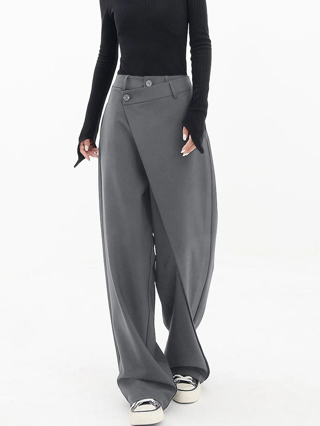Avery - Pantalones de pierna ancha asimétricos