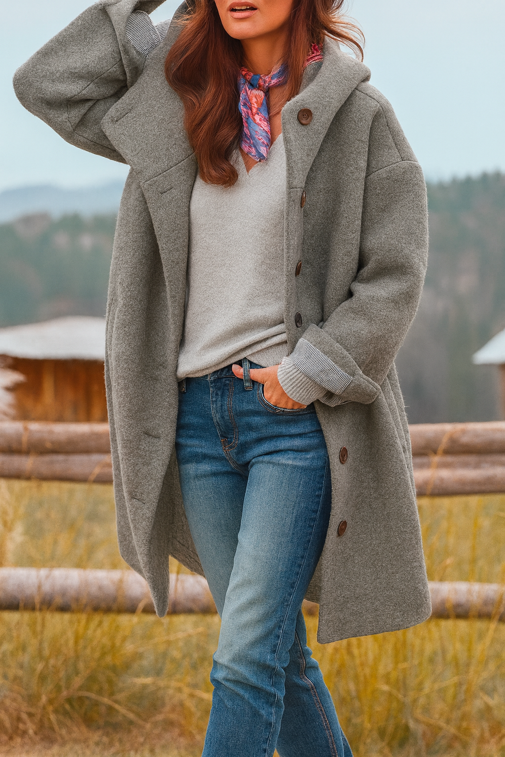 Eileen – Chaqueta con capucha de silueta elegante