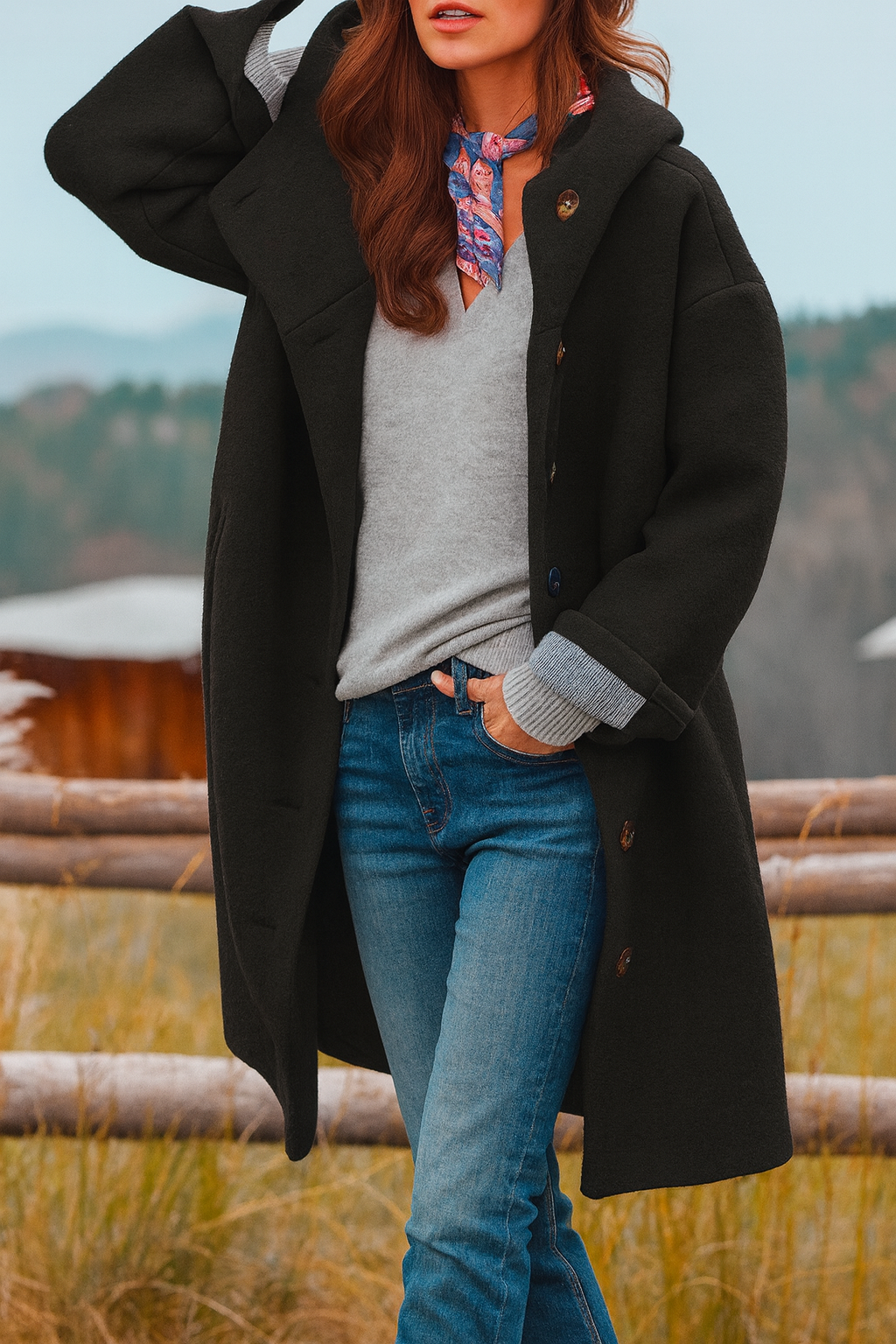 Eileen – Chaqueta con capucha de silueta elegante