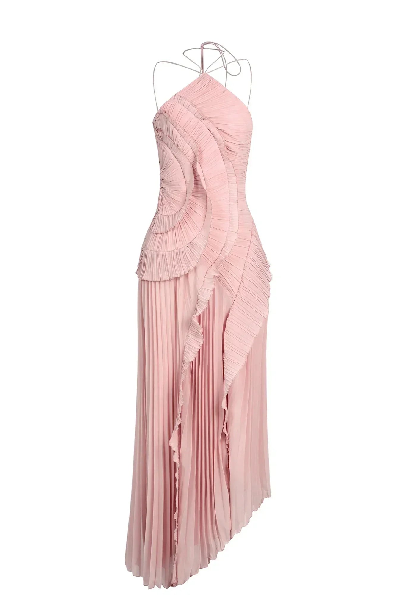 Eva – Vestido largo asimétrico de chiffon