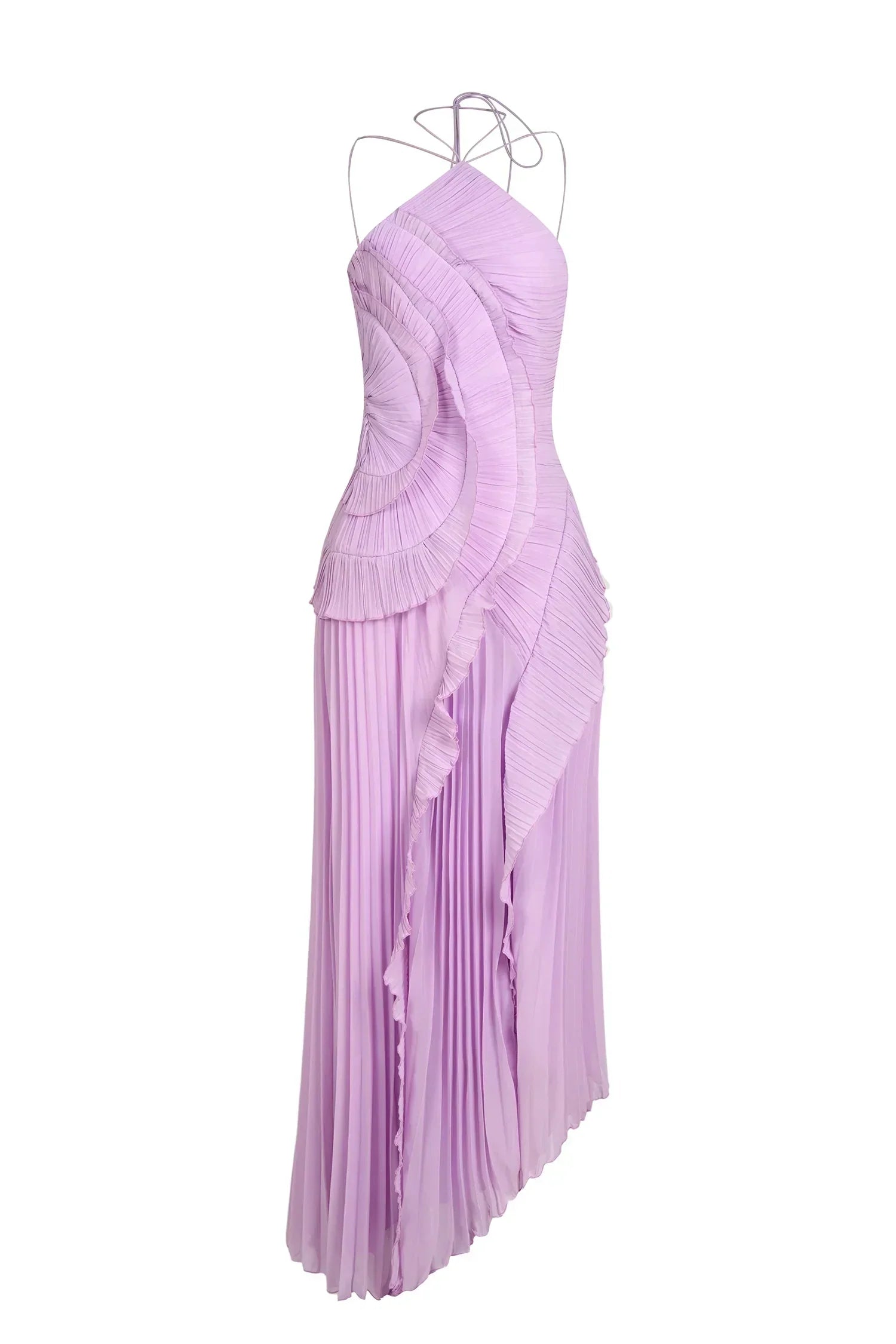 Eva – Vestido largo asimétrico de chiffon