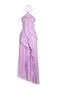 Eva – Vestido largo asimétrico de chiffon