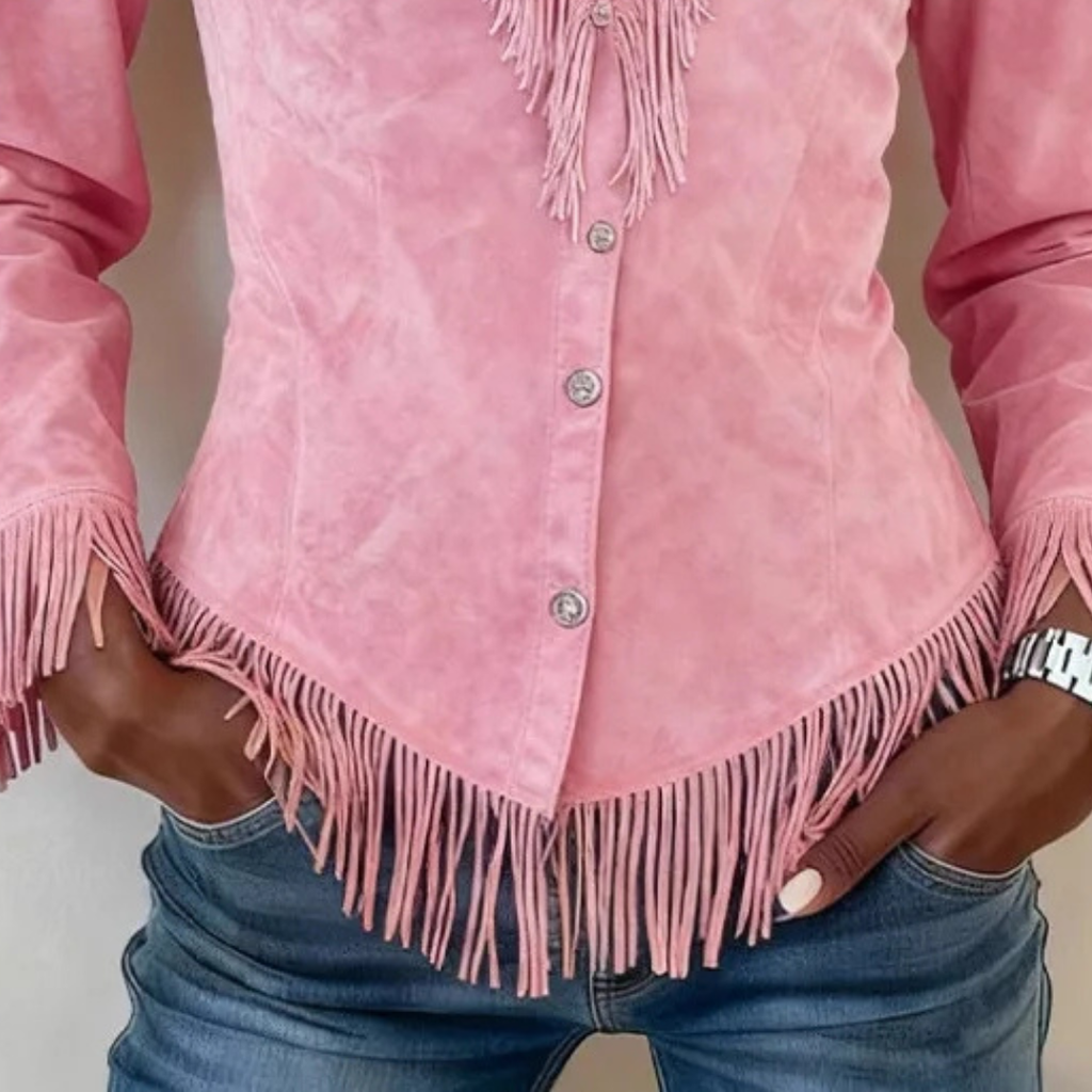 Solène - Blusa de ante con flecos