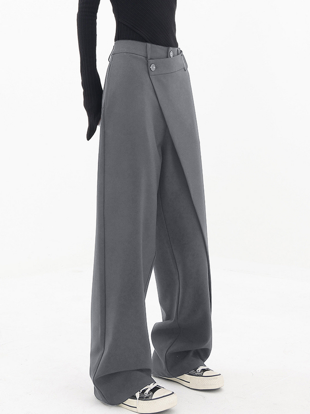 Avery - Pantalones de pierna ancha asimétricos