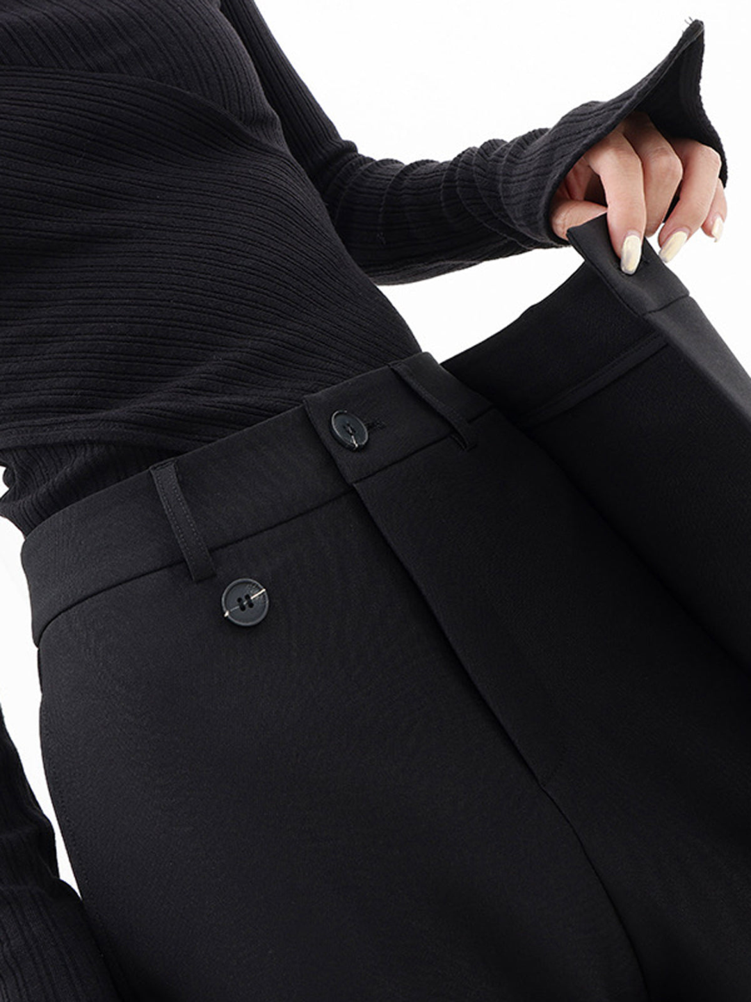 Avery - Pantalones de pierna ancha asimétricos