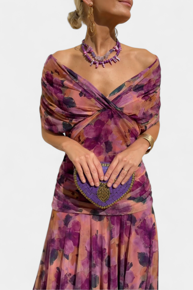 Eloria – Vestido plisado con estampado floral