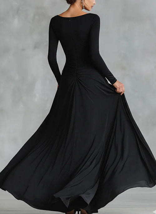 Adele – Vestido largo de crepé negro
