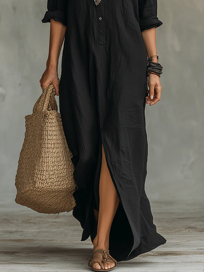 Vestido largo Soline con botones