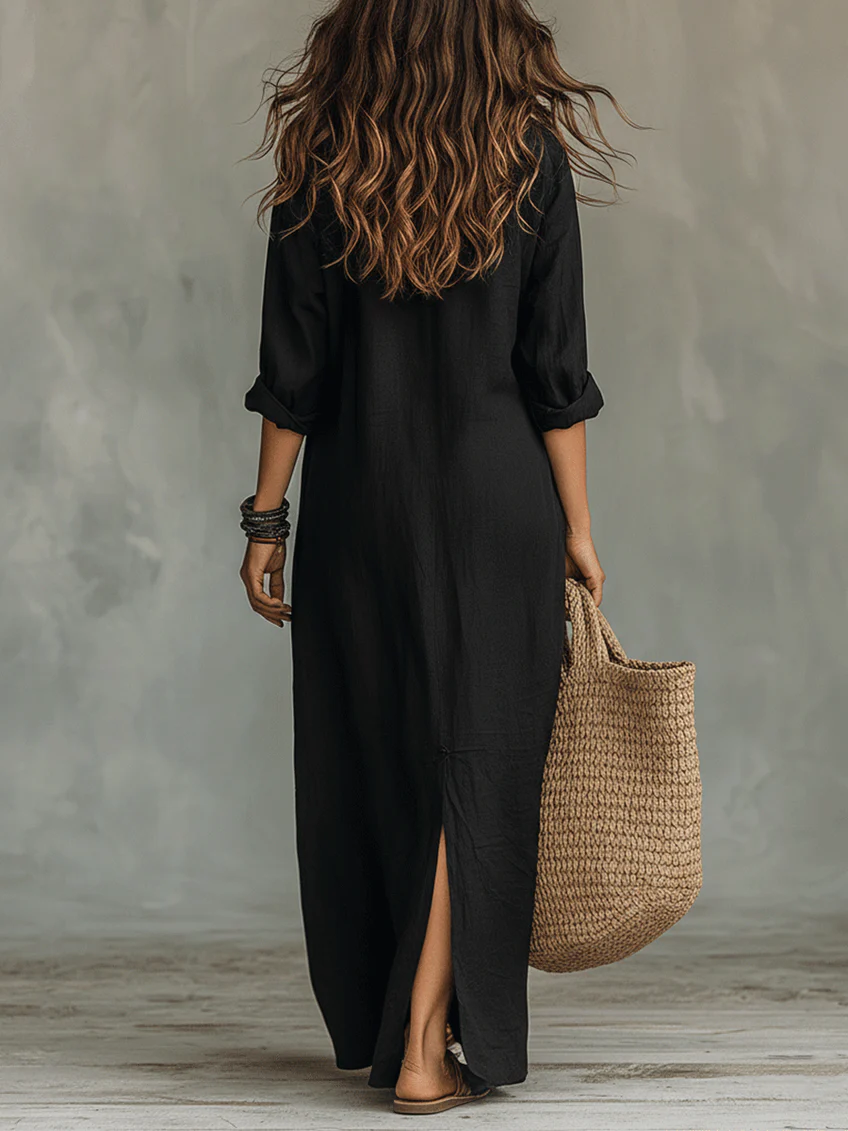 Vestido largo Soline con botones