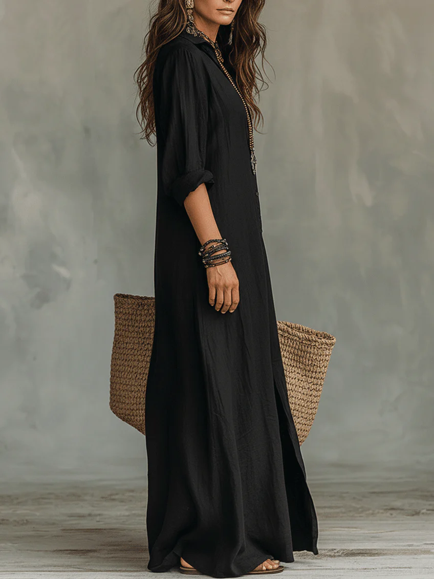 Vestido largo Soline con botones