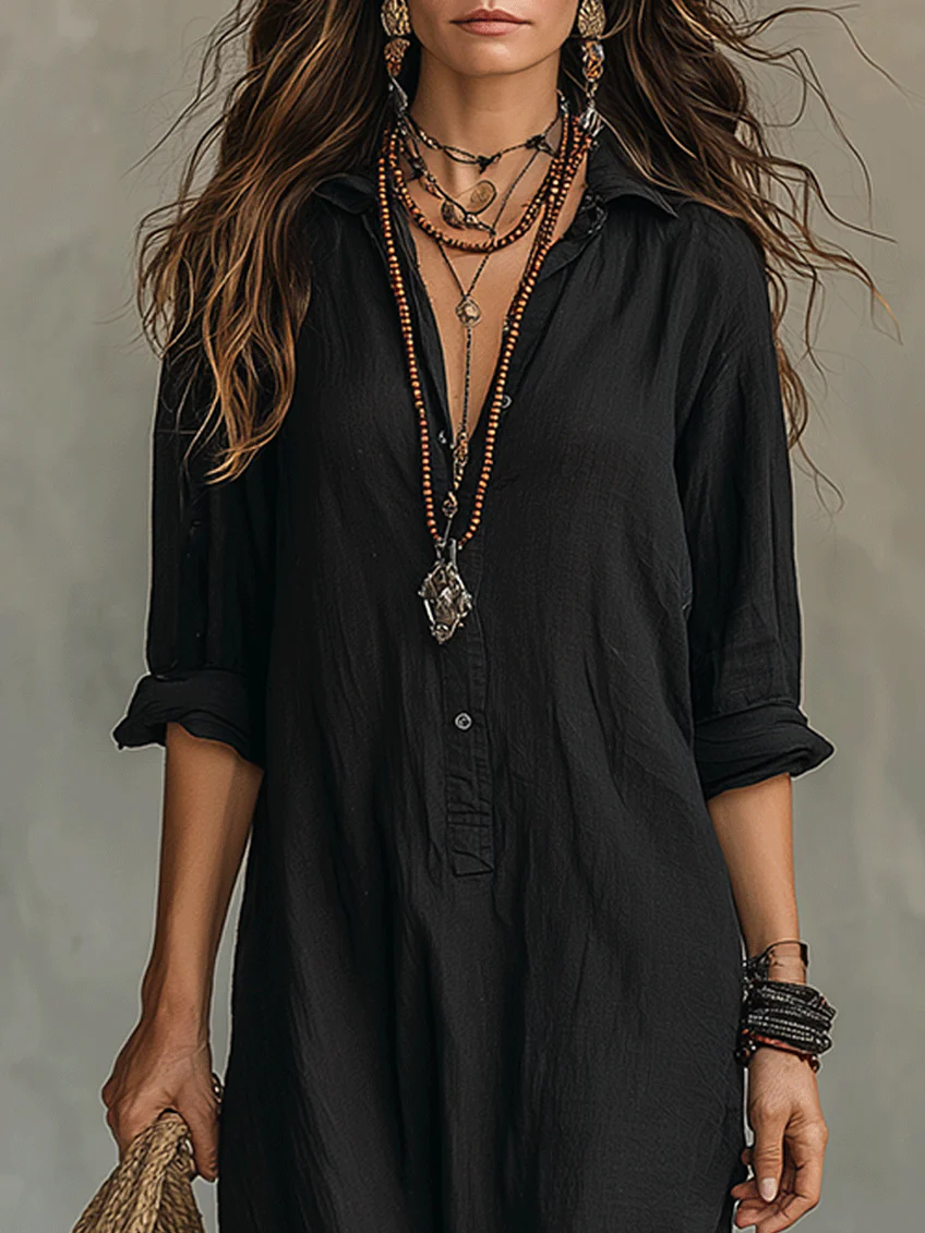 Vestido largo Soline con botones