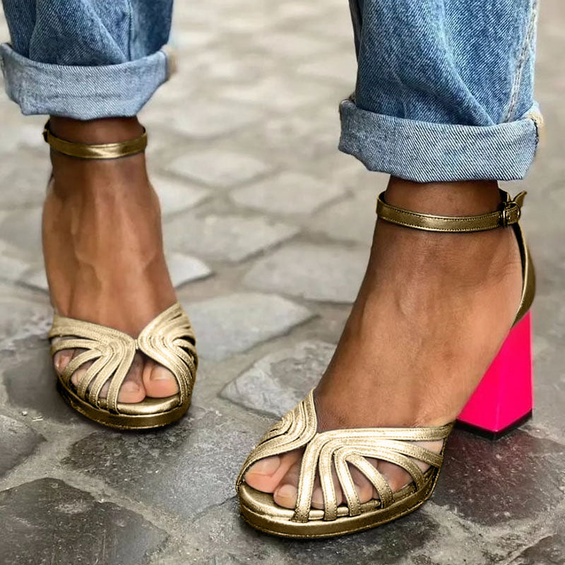 Maria - Sandalias con tacón esculpido
