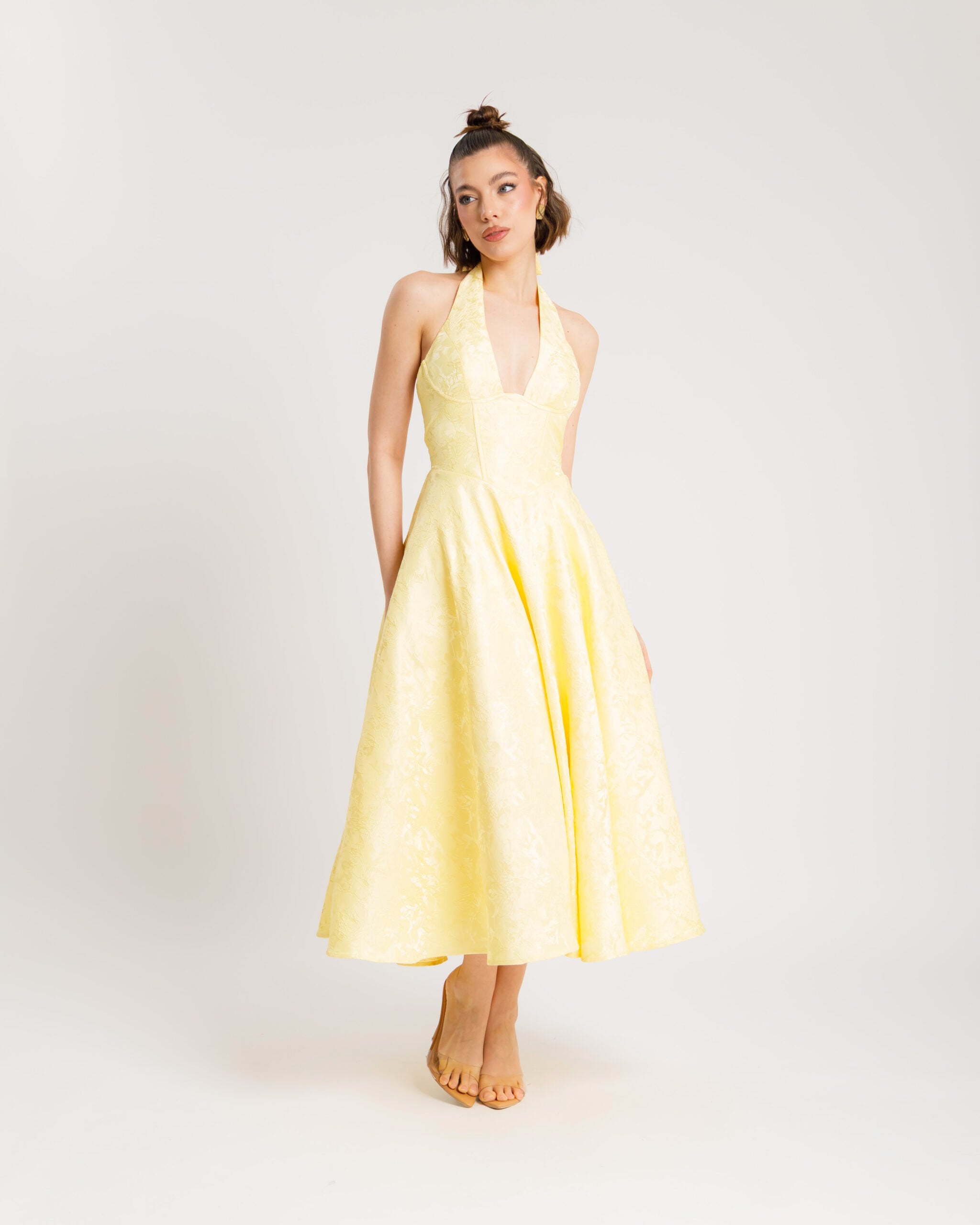 Chiara – Vestido midi amarillo