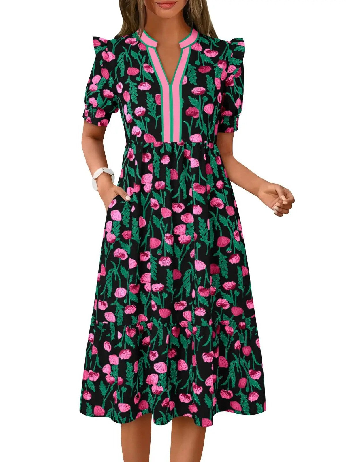 Elena - Vestido largo de flores