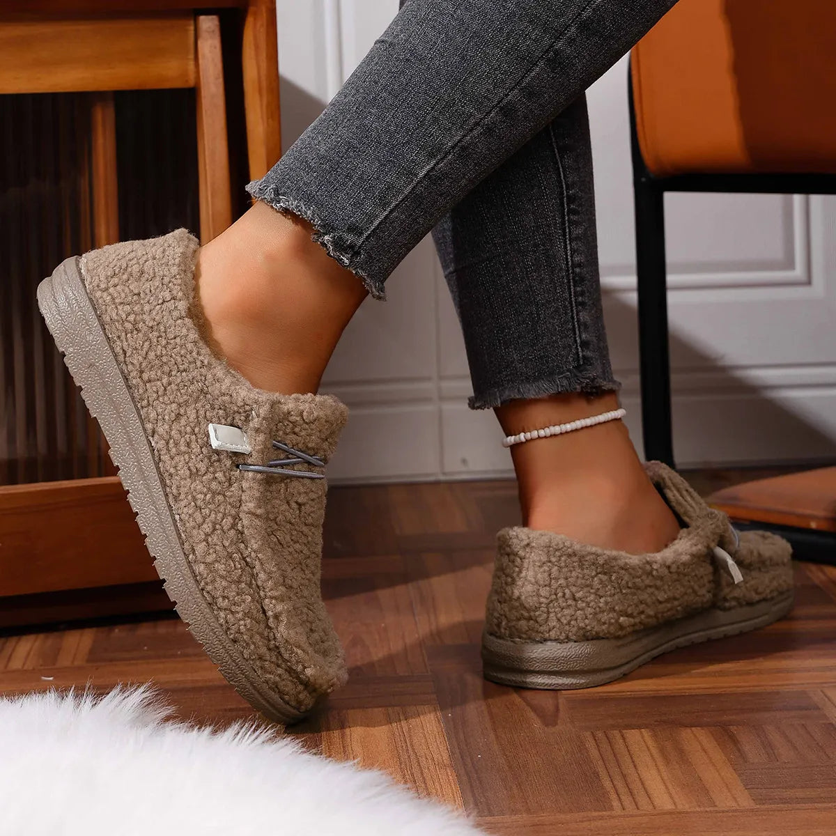 Claire – Zapatillas de casa cálidas en osito