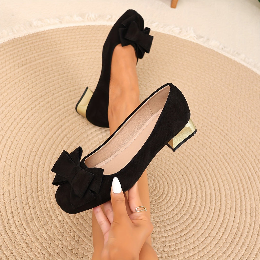Amara – Zapato de tacón bloque con lazo