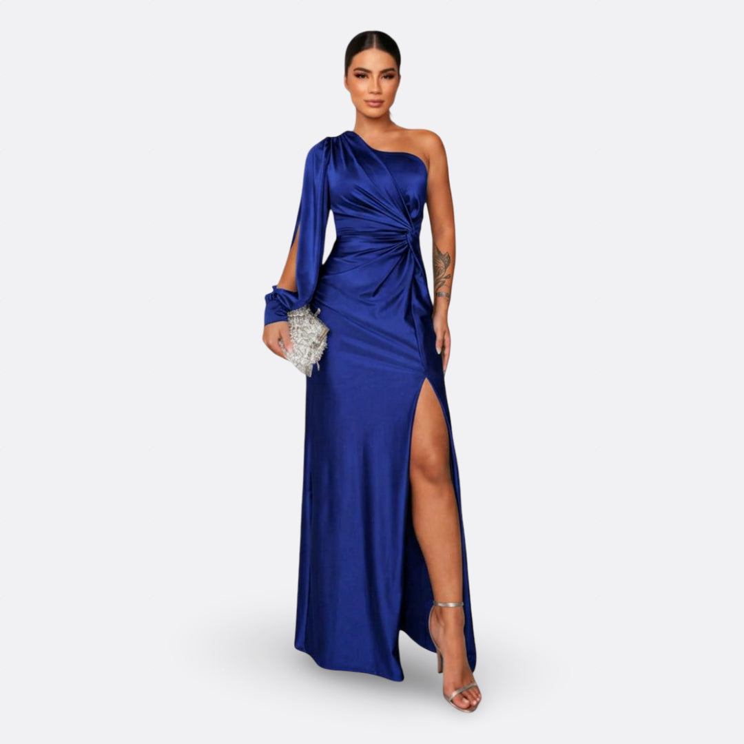 Luna | Vestido maxi elegante con diseño asimétrico