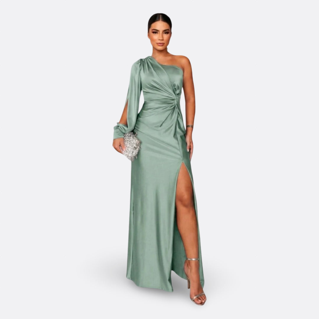Luna | Vestido maxi elegante con diseño asimétrico