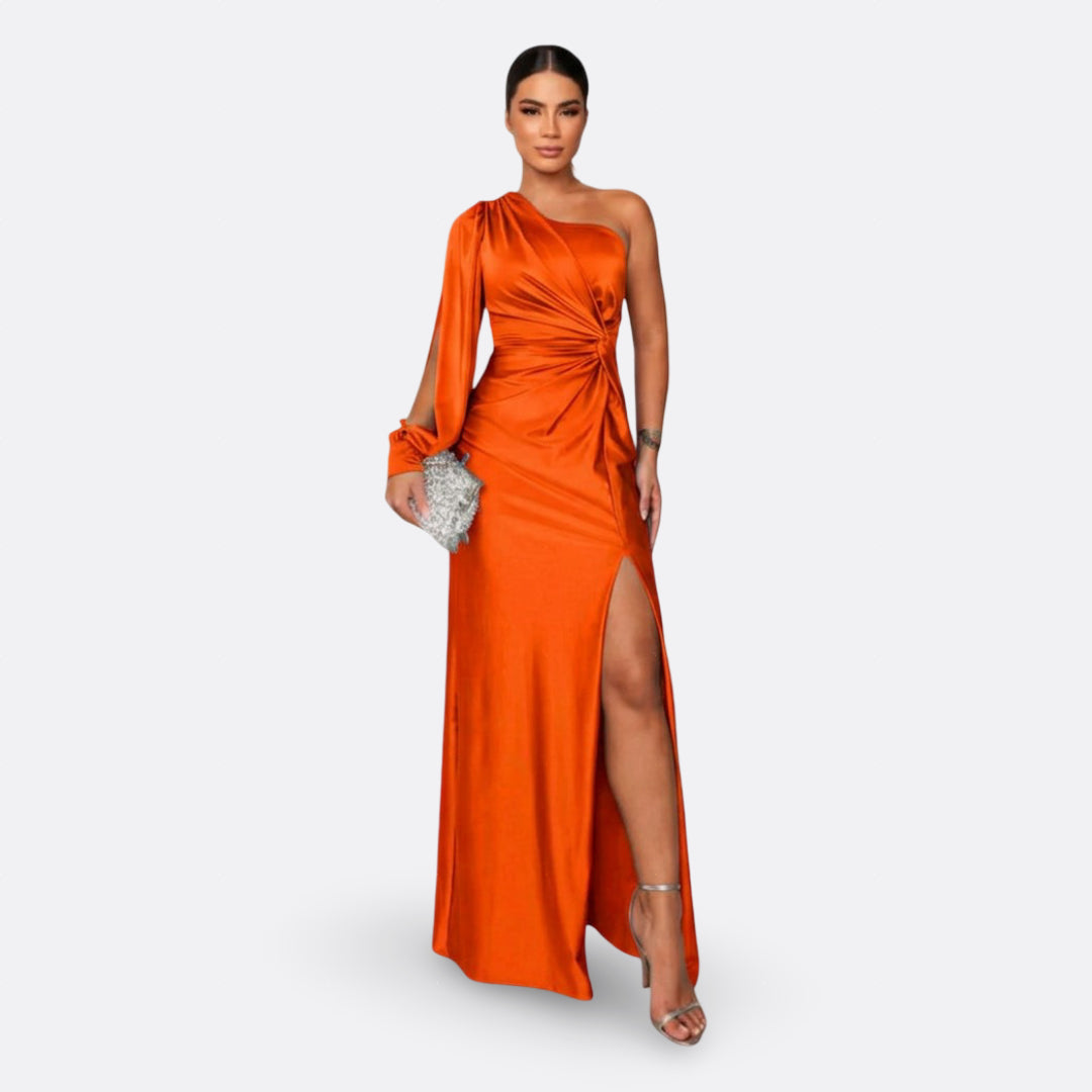 Luna | Vestido maxi elegante con diseño asimétrico