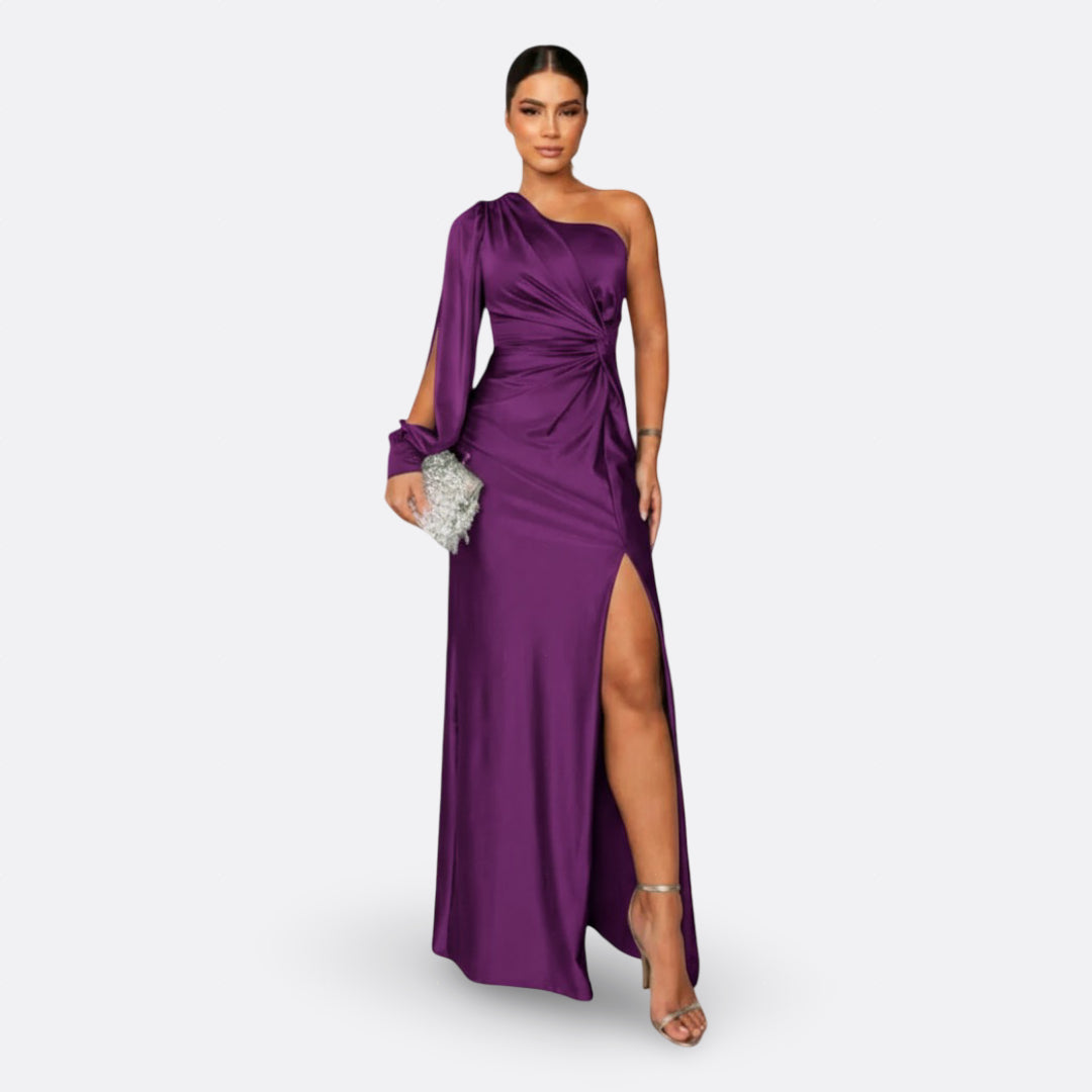 Luna | Vestido maxi elegante con diseño asimétrico